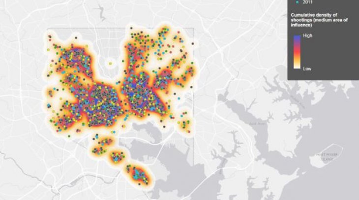 Violence Map Baltimore City